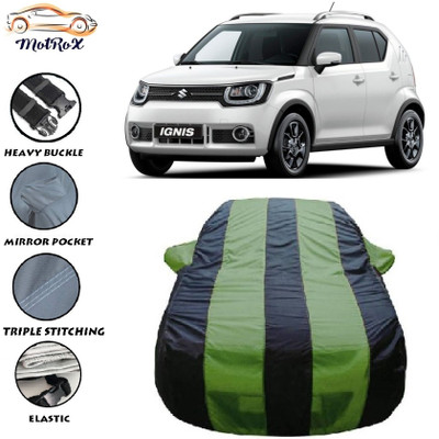 MoTRoX Car Cover For Maruti Suzuki Ignis (With Mirror Pockets)(Green, Blue)