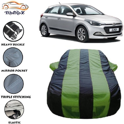MoTRoX Car Cover For Hyundai Elite i20 (With Mirror Pockets)(Green, Blue)