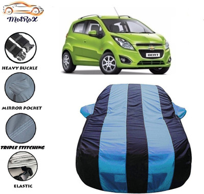 MoTRoX Car Cover For Chevrolet Beat (With Mirror Pockets)(Blue, Blue)