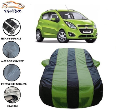 MoTRoX Car Cover For Chevrolet Beat (With Mirror Pockets)(Green, Blue)