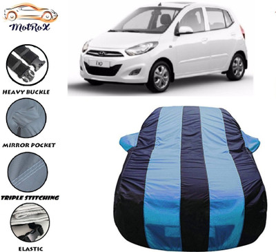 MoTRoX Car Cover For Hyundai i10 (With Mirror Pockets)(Blue, Blue)