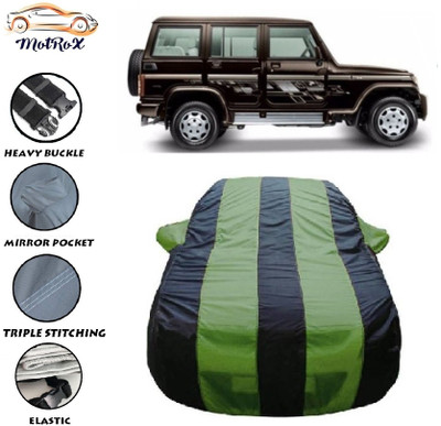 MoTRoX Car Cover For Mahindra Bolero (With Mirror Pockets)(Green, Blue)