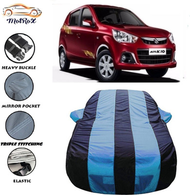 MoTRoX Car Cover For Maruti Suzuki Alto K10 (With Mirror Pockets)(Blue, Blue)