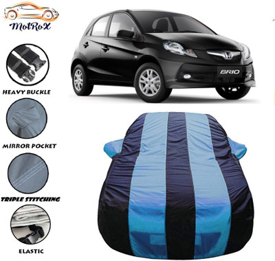 MoTRoX Car Cover For Honda Brio (With Mirror Pockets)(Blue, Blue)