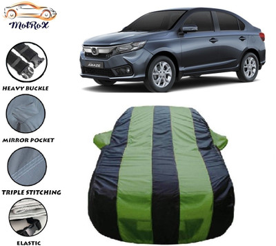 MoTRoX Car Cover For Honda Amaze (With Mirror Pockets)(Green, Blue)