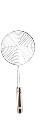 Geet GEET Stainless Steel Deep Fryer Strainer/Oil Strainer for Kitchen Puri Wire Skimmer with Spiral Mesh/Puri Jhara (Stainless Steel, 16 cm) Deep Frying Basket(Steel Pack of 1)