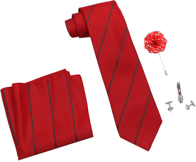 AXLON Satin Tie & Cufflink(Red)