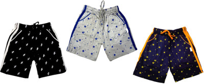 LOVO Short For Boys Sports Printed Cotton Blend(Multicolor, Pack of 3)