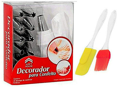 Greenstone Popular Combo -12 Piece Cake Decorating Set Frosting Icing Piping Bag Tips with Steel Nozzles Reusable & Washable and Silicon Oil Basting Flat Pastry Brush & Spatula. Kitchen Tool Set(Baking Tools) Greenstone Popular Combo -12 Piece Cake Decorating Set Frosting Icing Piping Bag Tips with Steel Nozzles Reusable & Washable and Silicon Oil Basting Flat Pastry Brush & Spatula. Kitchen Tool Set(Baking Tools)
