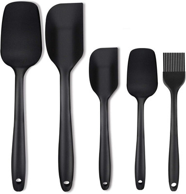 ZUCLLIN Tool Sets Non-Toxic Hygienic Safety Heat Resistant Kitchen Tool Set(Black, Spatula)
