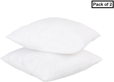 LaVichitra Polyester Fibre Solid Cushion Pack of 2(White)