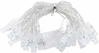 WunderVoX 16 LEDs 2.83 m Transparent Steady Clip Rice Lights(Pack of 1)