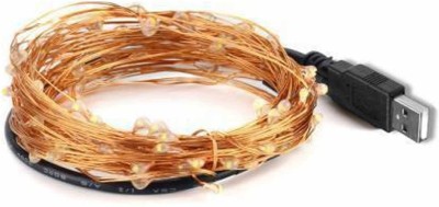 CraftQua 50 LEDs 4.98 m Gold Steady String Rice Lights(Pack of 1)