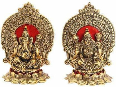 NAVYAKSH Metal Lakshmi Ganesh for Home Decor and Gift Purpose Decorative Showpiece Pooja Decorative Showpiece  -  18 cm(Metal, Gold)