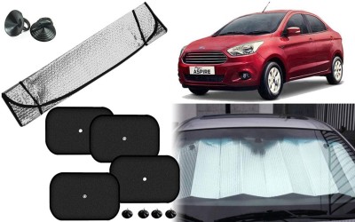 Auto Kite Dashboard, Rear Window, Side Window Sun Shade For Ford Aspire(Silver, Black)