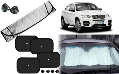 Auto Kite Dashboard, Rear Window, Side Window Sun Shade For BMW X5(Silver, Black)