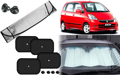 Auto Kite Dashboard, Rear Window, Side Window Sun Shade For Maruti Suzuki Zen Estilo(Silver, Black)