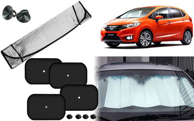 Auto Kite Dashboard, Rear Window, Side Window Sun Shade For Honda Jazz(Silver, Black)