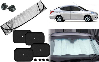 Auto Kite Dashboard, Rear Window, Side Window Sun Shade For Nissan Sunny(Silver, Black)