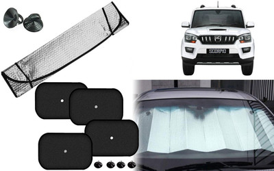 Auto Kite Dashboard, Rear Window, Side Window Sun Shade For Mahindra New Scorpio(Silver, Black)