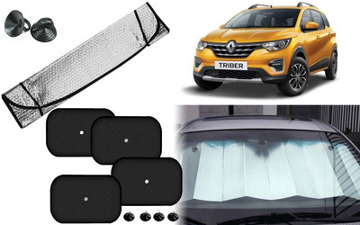 Auto Kite Dashboard, Rear Window, Side Window Sun Shade For Renault TT(Silver, Black)