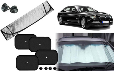 Auto Kite Dashboard, Rear Window, Side Window Sun Shade For BMW 730d(Silver, Black)