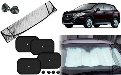 Auto Kite Dashboard, Rear Window, Side Window Sun Shade For Maruti Suzuki S-Cross(Silver, Black)