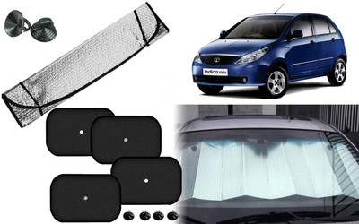 Auto Kite Dashboard, Rear Window, Side Window Sun Shade For Tata Indica Vista(Silver, Black)