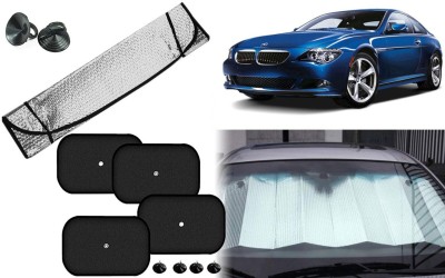 Auto Kite Dashboard, Rear Window, Side Window Sun Shade For BMW 6 Series(Silver, Black)