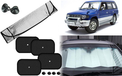 Auto Kite Dashboard, Rear Window, Side Window Sun Shade For Mitsubishi Pajero(Silver, Black)
