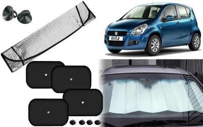 Auto Kite Dashboard, Rear Window, Side Window Sun Shade For Maruti Suzuki Ritz(Silver, Black)