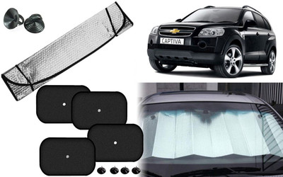 Auto Kite Dashboard, Rear Window, Side Window Sun Shade For Chevrolet Captiva(Silver, Black)