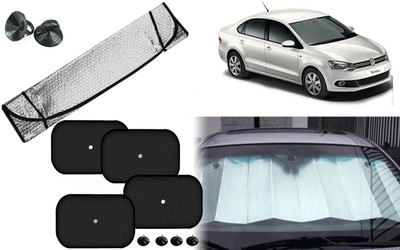 Auto Kite Dashboard, Rear Window, Side Window Sun Shade For Volkswagen Vento(Silver, Black)
