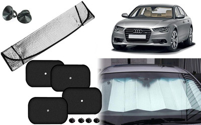Auto Kite Dashboard, Rear Window, Side Window Sun Shade For Audi A6(Silver, Black)
