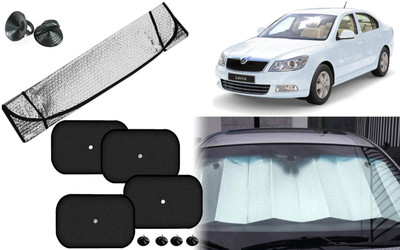 Auto Kite Dashboard, Rear Window, Side Window Sun Shade For Skoda Laura(Silver, Black)