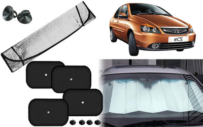Auto Kite Dashboard, Rear Window, Side Window Sun Shade For Tata Indigo CS(Silver, Black)