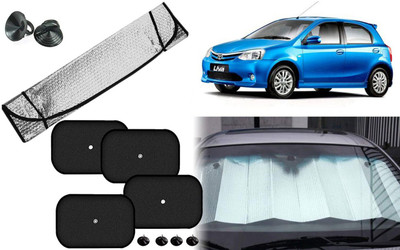 Auto Kite Dashboard, Rear Window, Side Window Sun Shade For Toyota Etios Liva(Silver, Black)