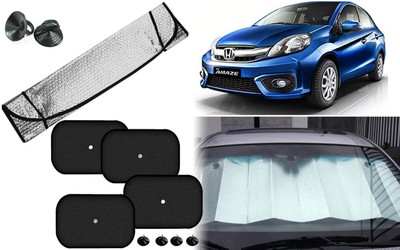 Auto Kite Dashboard, Rear Window, Side Window Sun Shade For Honda Amaze(Silver, Black)