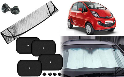 Auto Kite Dashboard, Rear Window, Side Window Sun Shade For Tata Nano Genx(Silver, Black)