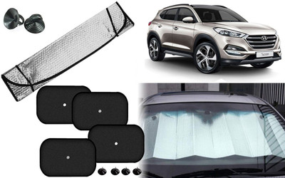 Auto Kite Dashboard, Rear Window, Side Window Sun Shade For Hyundai Tucson(Silver, Black)