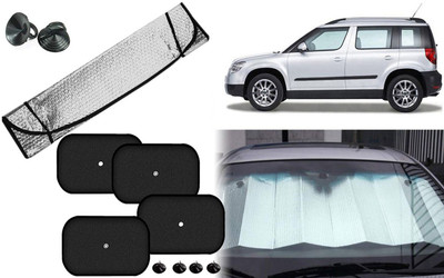 Auto Kite Dashboard, Rear Window, Side Window Sun Shade For Skoda Yeti(Silver, Black)