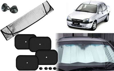 Auto Kite Dashboard, Rear Window, Side Window Sun Shade For Ford Ikon(Silver, Black)