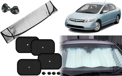 Auto Kite Dashboard, Rear Window, Side Window Sun Shade For Honda Civic(Silver, Black)