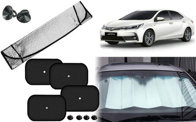 Auto Kite Dashboard, Rear Window, Side Window Sun Shade For Toyota Altis(Silver, Black)
