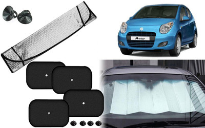 Auto Kite Dashboard, Rear Window, Side Window Sun Shade For Maruti Suzuki A-Star(Silver, Black)
