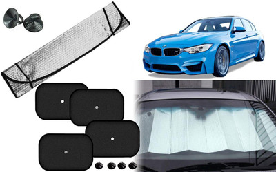 Auto Kite Dashboard, Rear Window, Side Window Sun Shade For BMW 325i(Silver, Black)