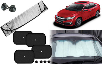 Auto Kite Dashboard, Rear Window, Side Window Sun Shade For Honda Civic(Silver, Black)