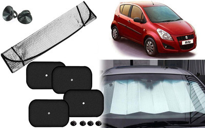 Auto Kite Dashboard, Rear Window, Side Window Sun Shade For Maruti Suzuki Ritz(Silver, Black)