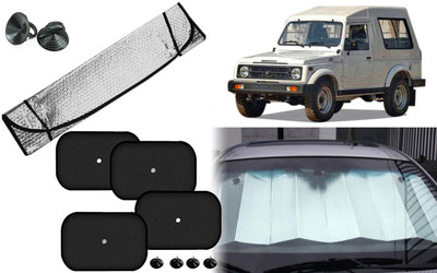 Auto Kite Dashboard, Rear Window, Side Window Sun Shade For Maruti Suzuki Gypsy(Silver, Black)