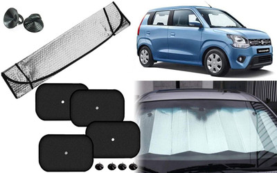 Auto Kite Dashboard, Rear Window, Side Window Sun Shade For Maruti Suzuki WagonR(Silver, Black)